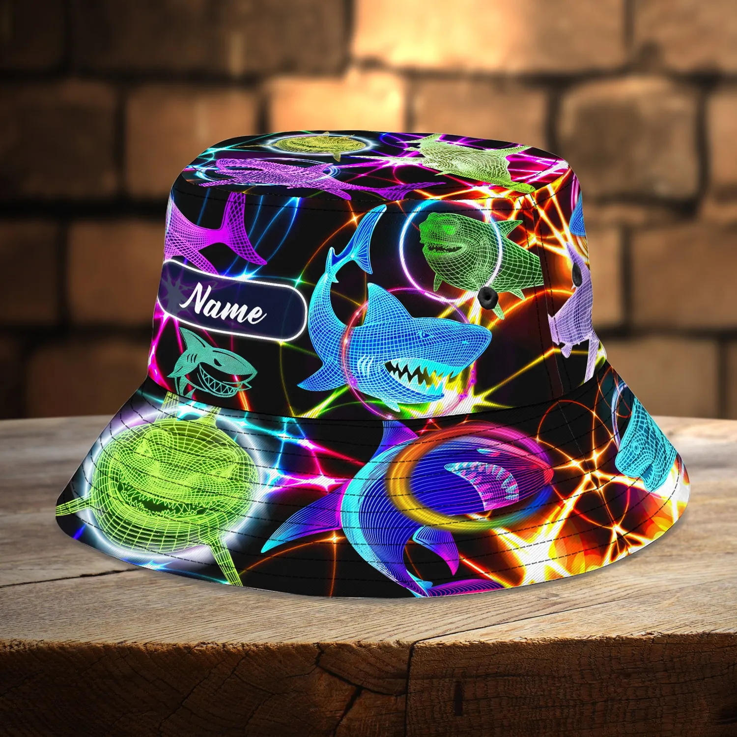 Custom Bucket Hat - Shark Neon - Loop - Nt168 - Ct092