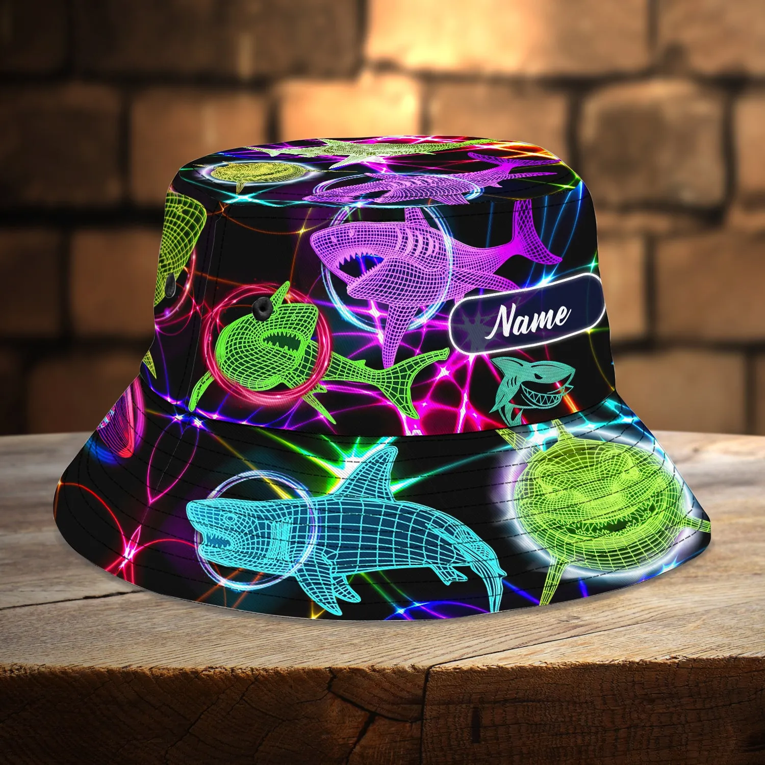 Custom Bucket Hat - Shark Neon - Loop - Nt168 - Ct092