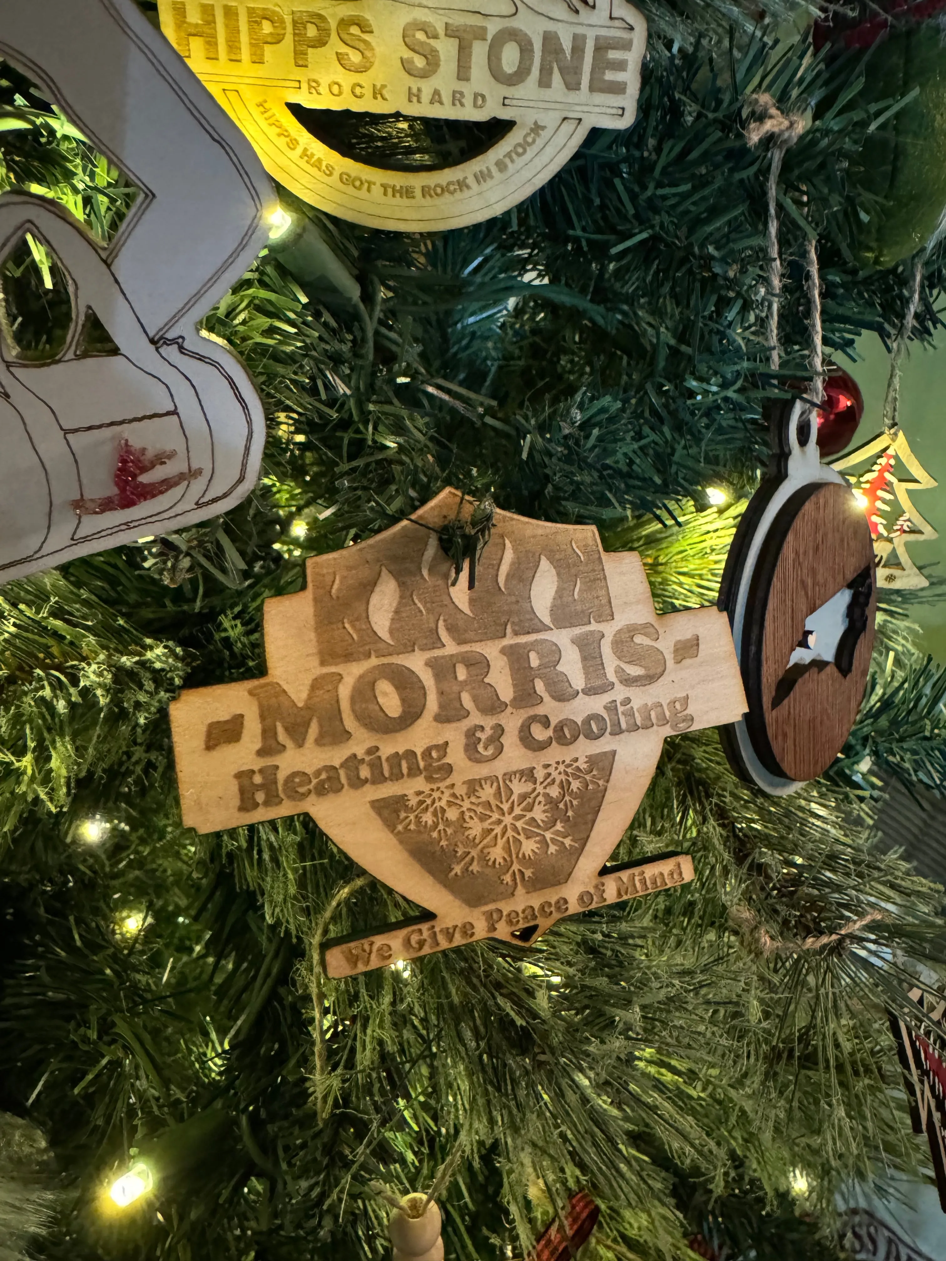 Custom Wooden Business Logo Ornament