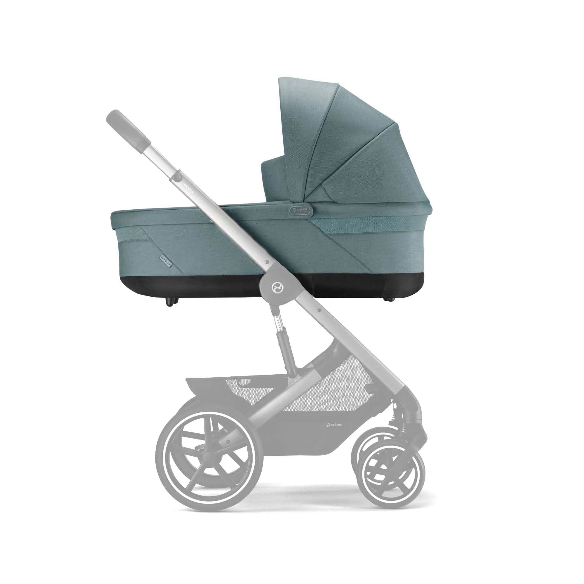 Cybex Balios S Lux Bundle with Aton B2 Car Seat & Base - Sky Blue/Taupe Frame