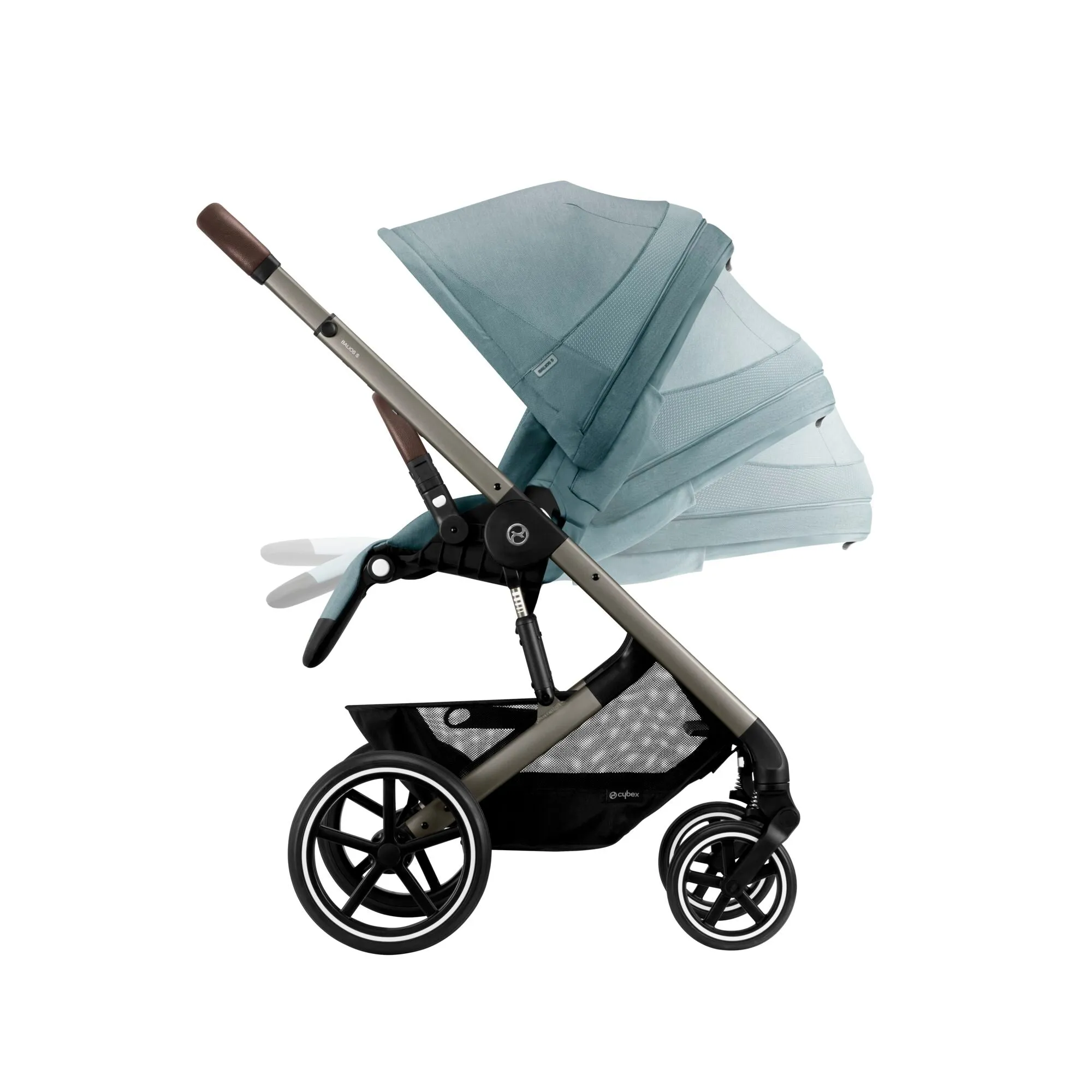 Cybex Balios S Lux Bundle with Aton B2 Car Seat & Base - Sky Blue/Taupe Frame