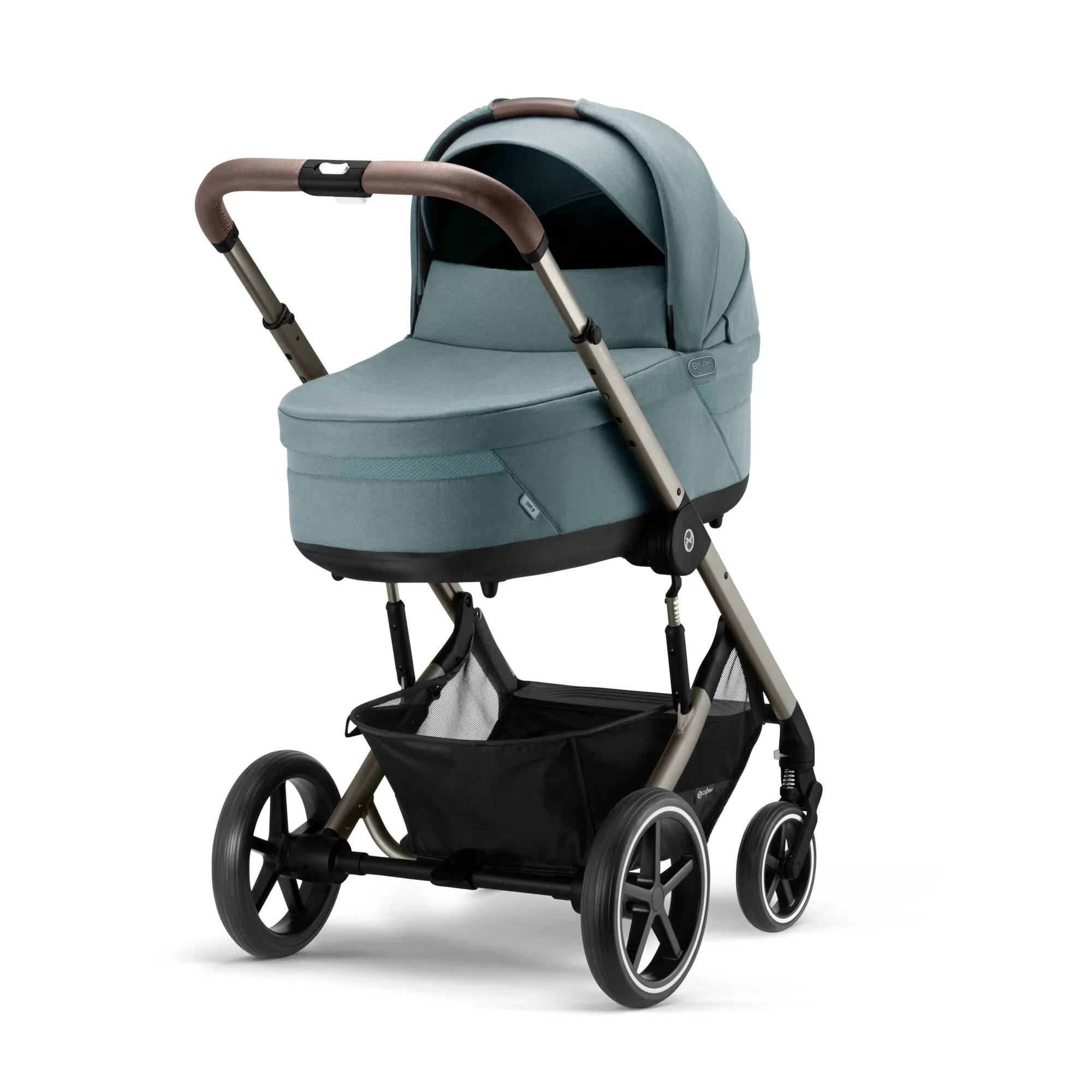 Cybex Balios S Lux Bundle with Aton B2 Car Seat & Base - Sky Blue/Taupe Frame