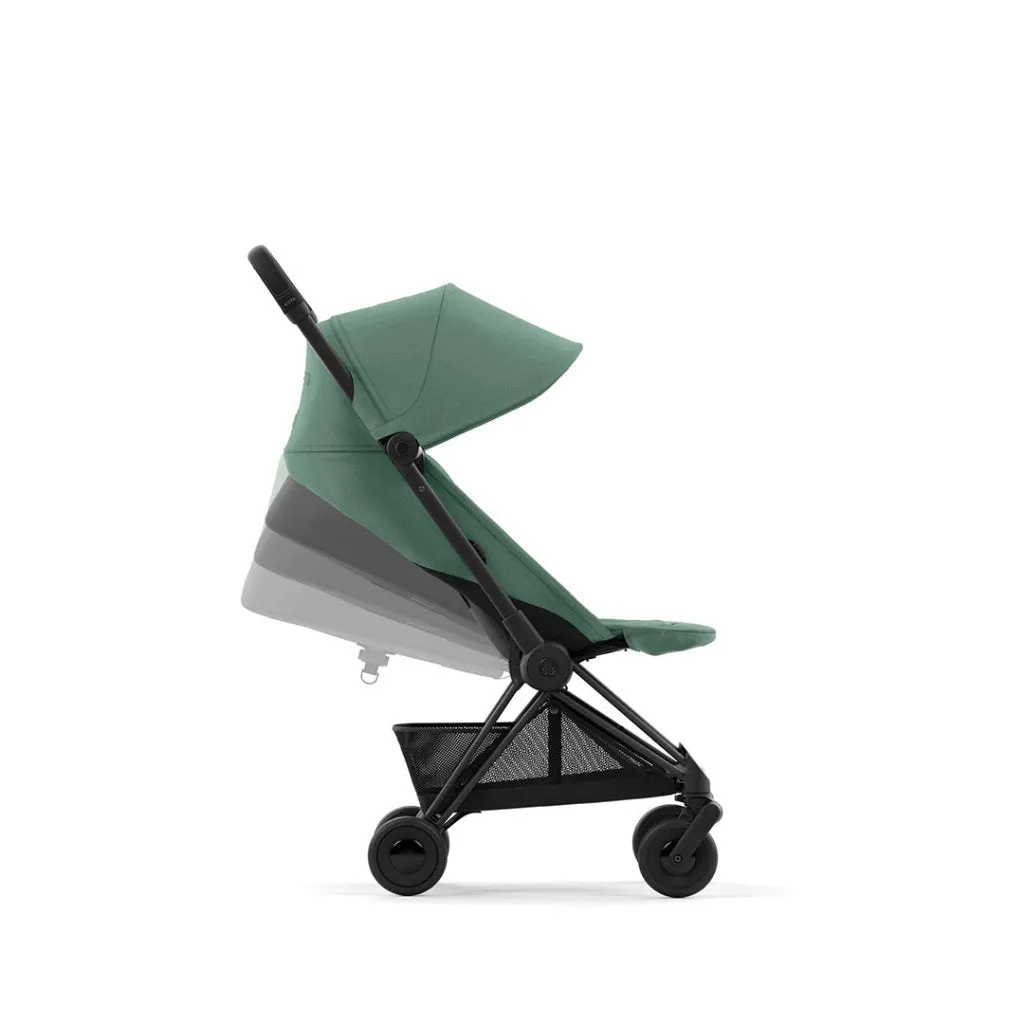 CYBEX COYA Ultra-compact Pushchair with Matt Black Frame - Leaf Green