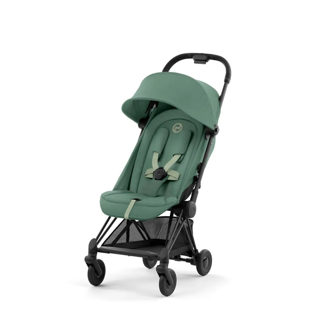 CYBEX COYA Ultra-compact Pushchair with Matt Black Frame - Leaf Green