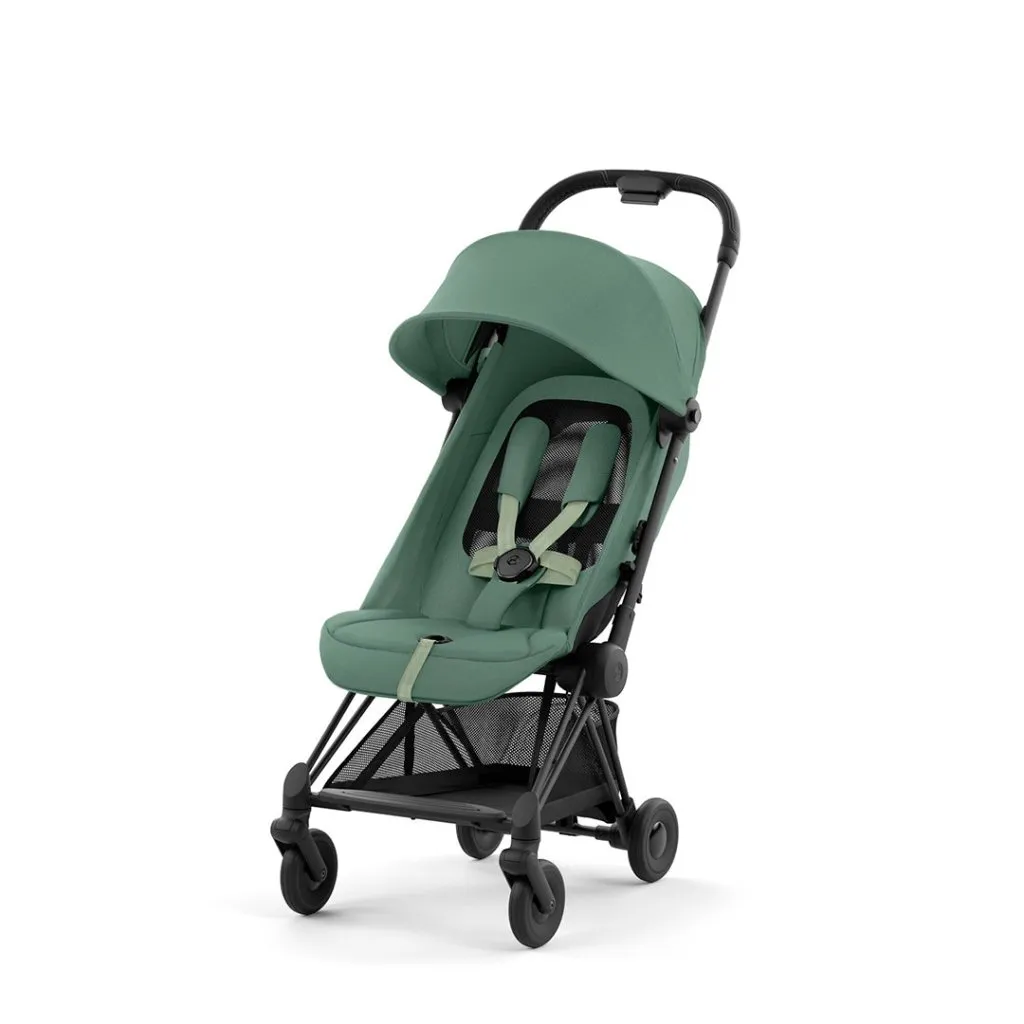 CYBEX COYA Ultra-compact Pushchair with Matt Black Frame - Leaf Green