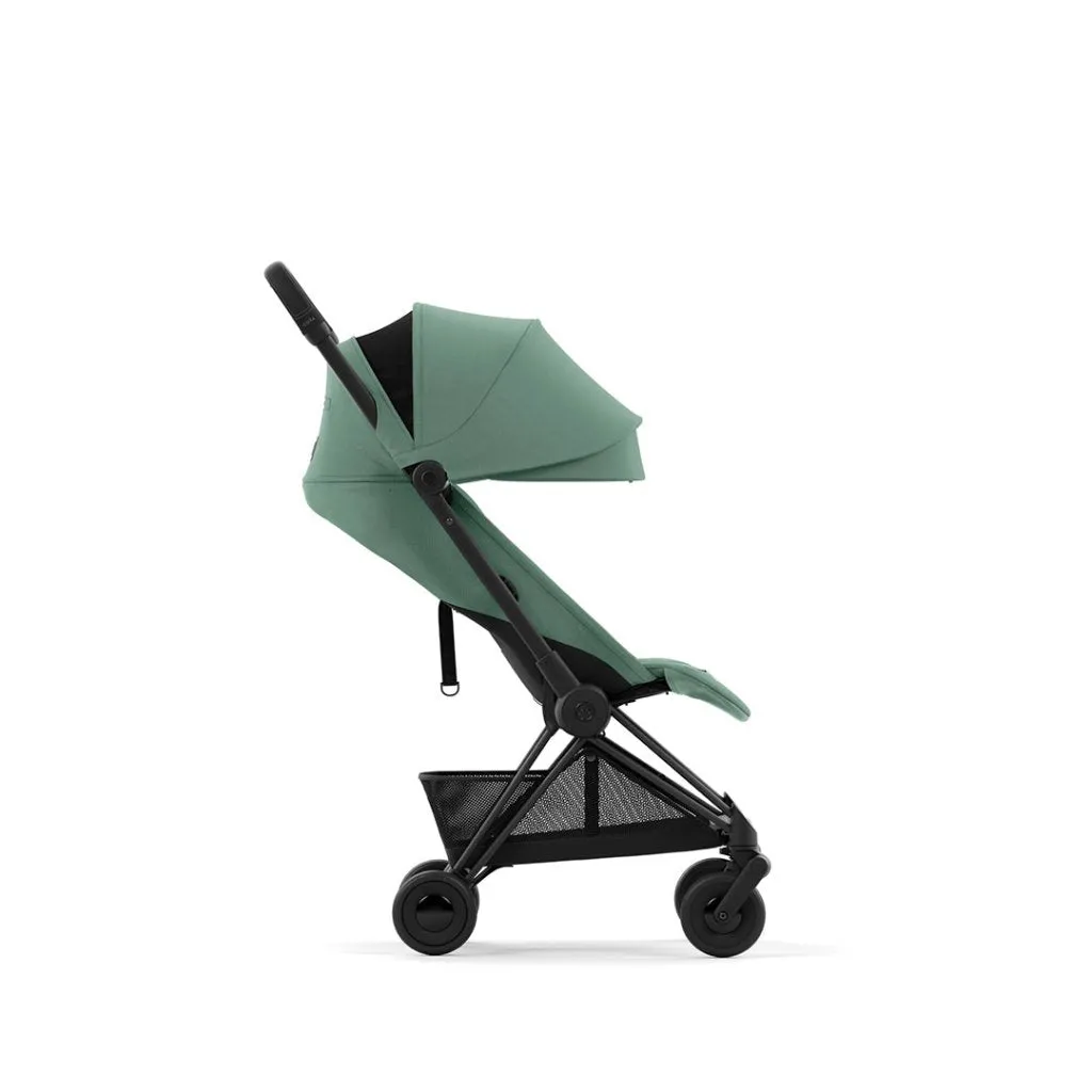 CYBEX COYA Ultra-compact Pushchair with Matt Black Frame - Leaf Green