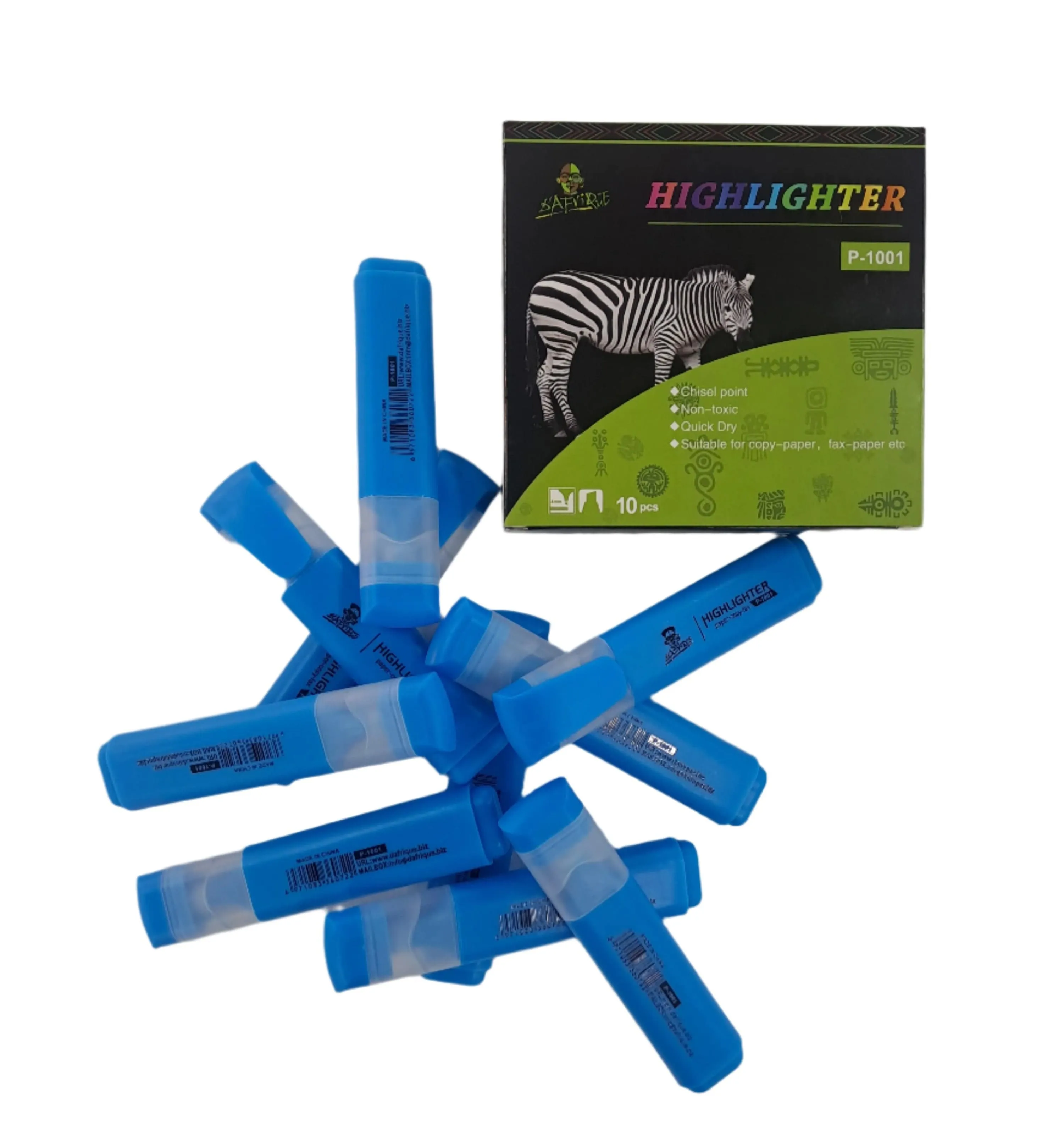 D’afrique Highlighters Blue 10Pieces P-1001-Blue