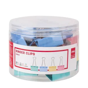 Deli Colourful Binder Clips 41mm Pack of 24 E8552