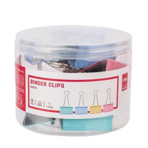 Deli Colourful Binder Clips 51mm Pack of 12 E8551