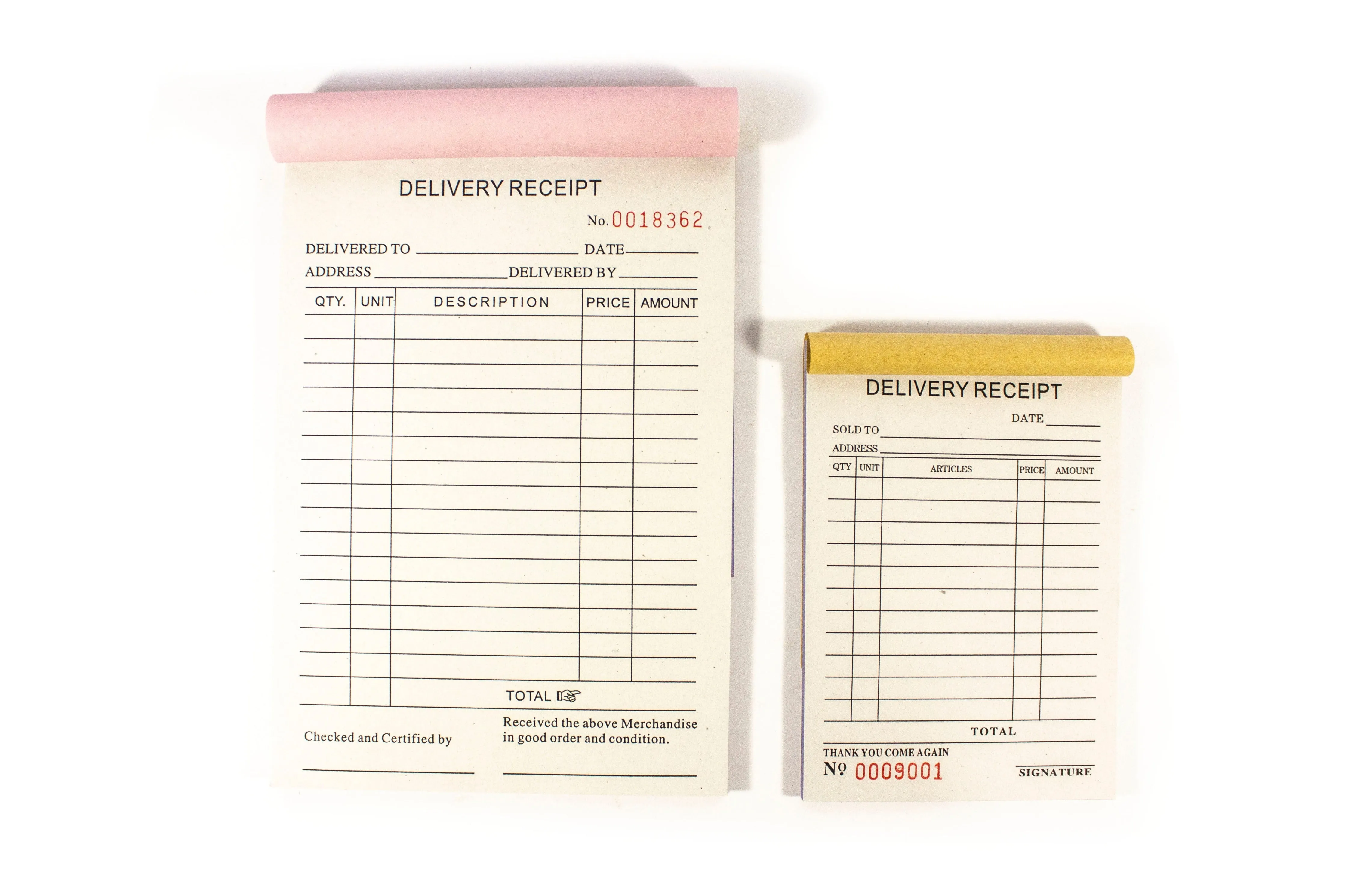 Delivery Receipt Carbonless | 100Pads 1/4
