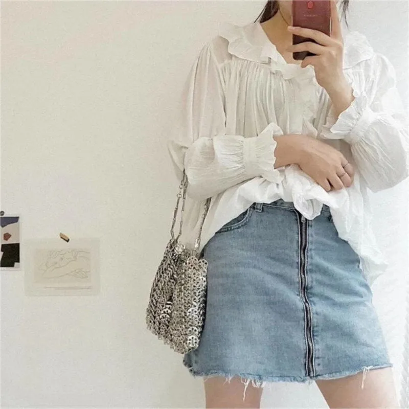 Designer Silver Metal Sequins Diamond Woven Bag