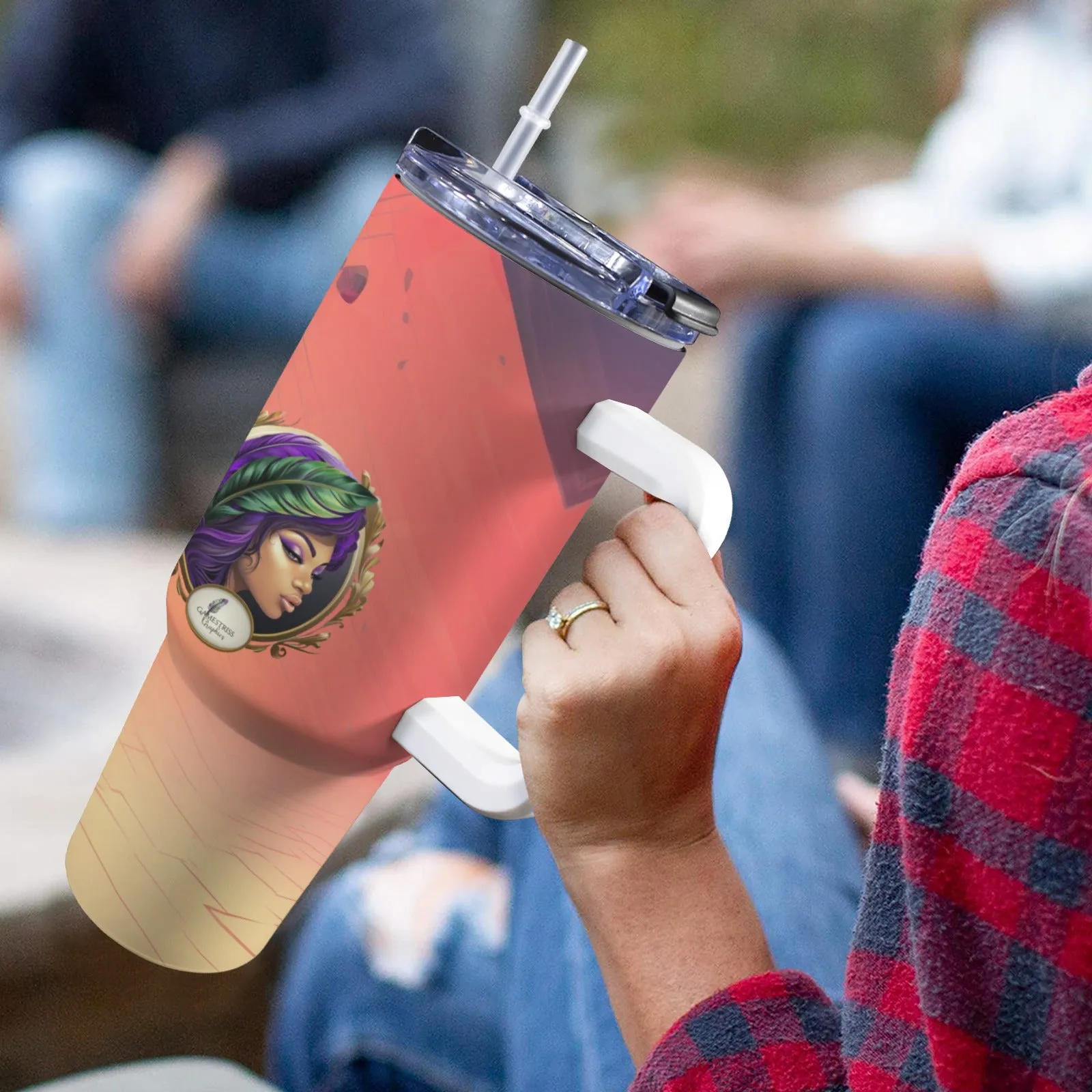 Elevated Leaf Tumbler 40oz Tumbler with Handle