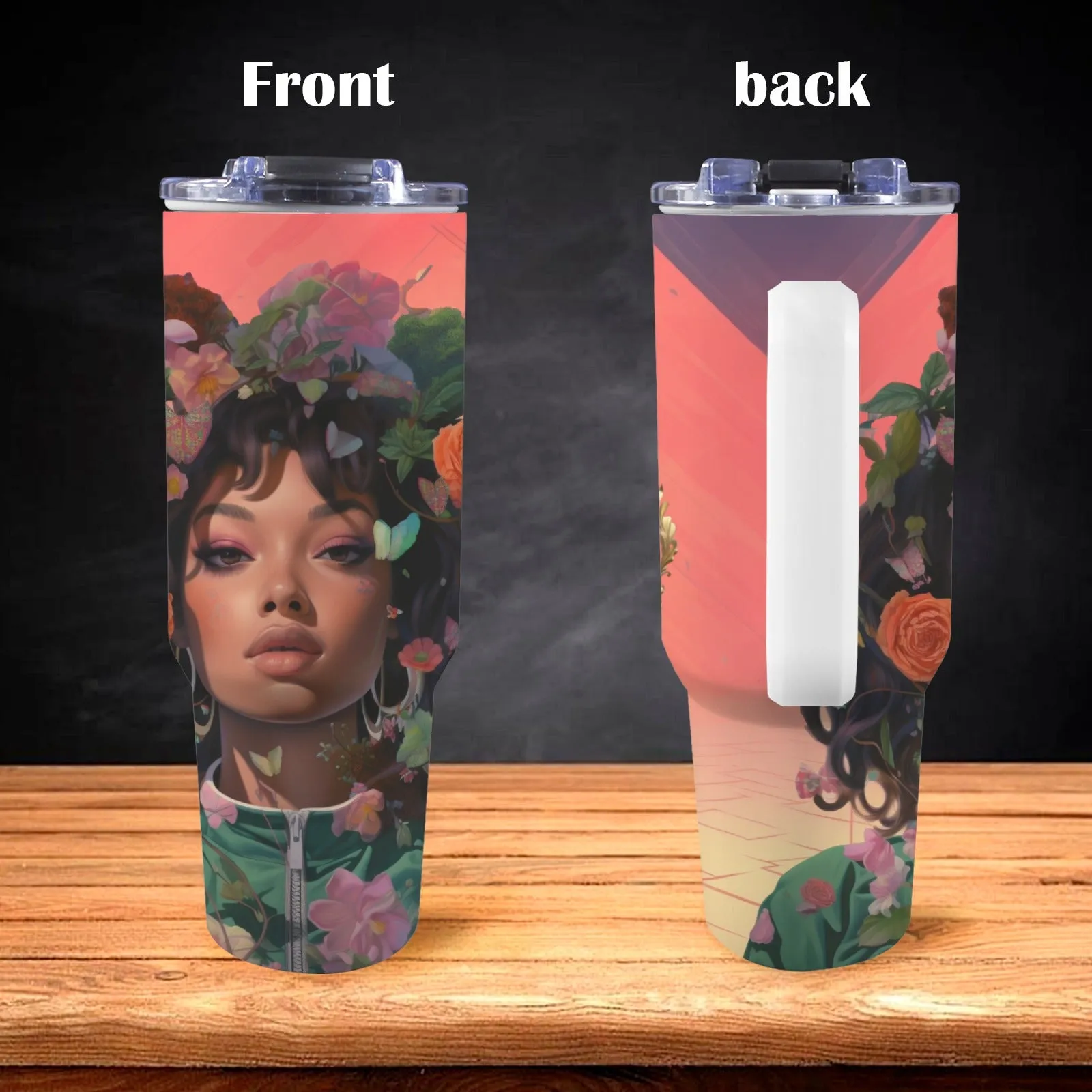 Elevated Leaf Tumbler 40oz Tumbler with Handle
