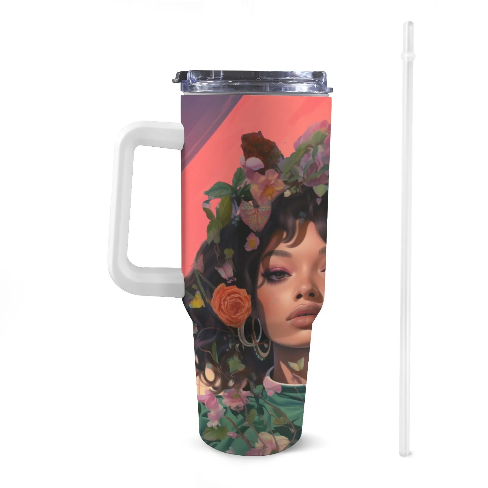 Elevated Leaf Tumbler 40oz Tumbler with Handle