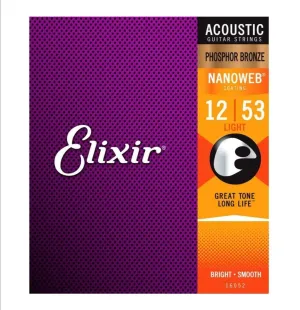 Elixir Phosphor Bronze - Nanoweb Light E16052 12-53