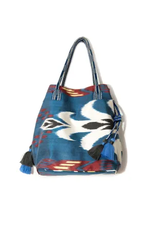 Expandable Ikat Bag with Tassels