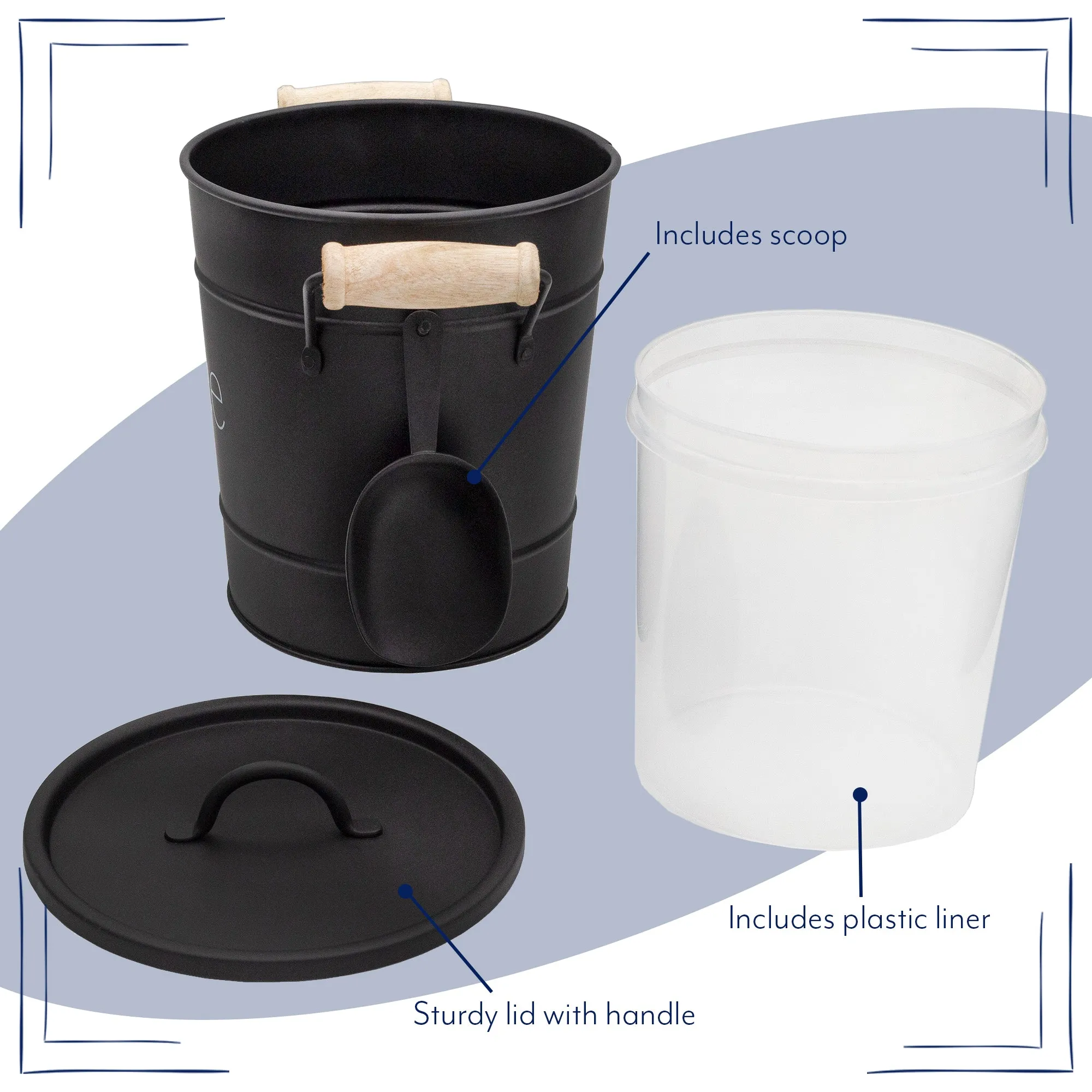 Farmhouse Enamelware Ice Bucket (Black, Case of 8)