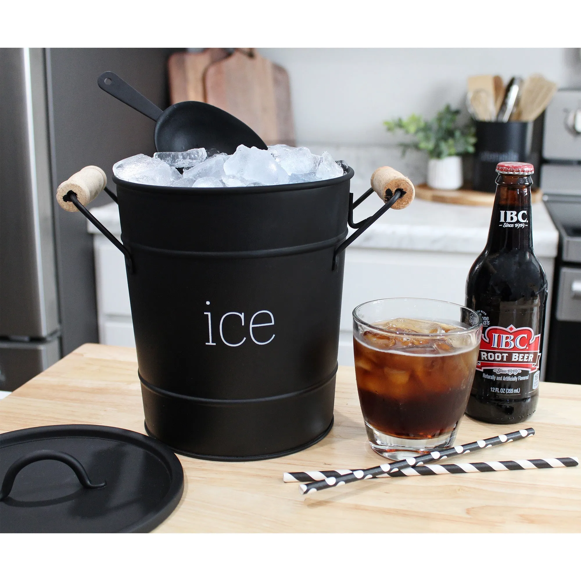 Farmhouse Enamelware Ice Bucket (Black, Case of 8)