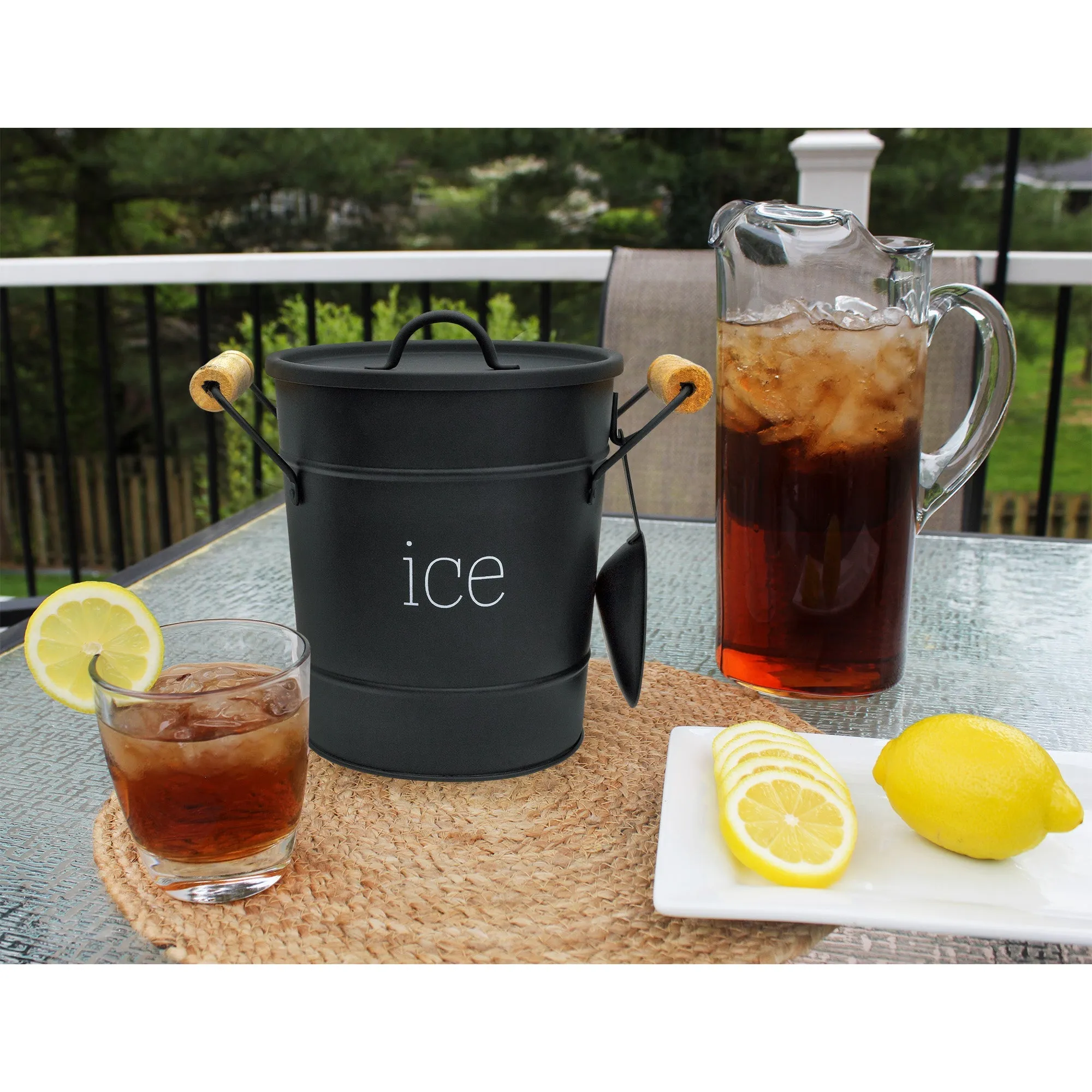 Farmhouse Enamelware Ice Bucket (Black, Case of 8)