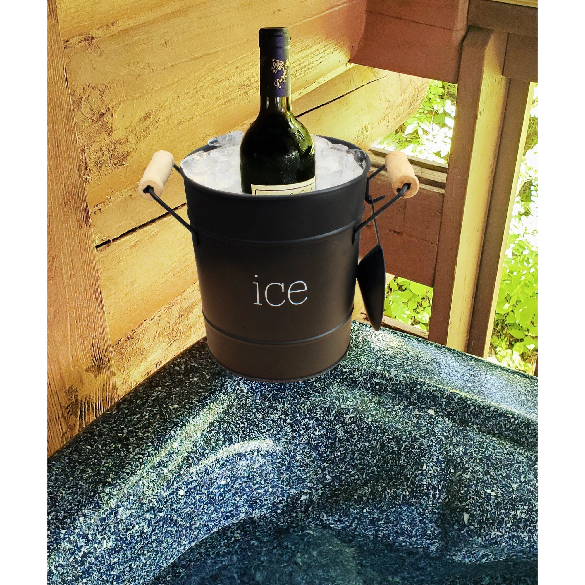 Farmhouse Enamelware Ice Bucket (Black, Case of 8)