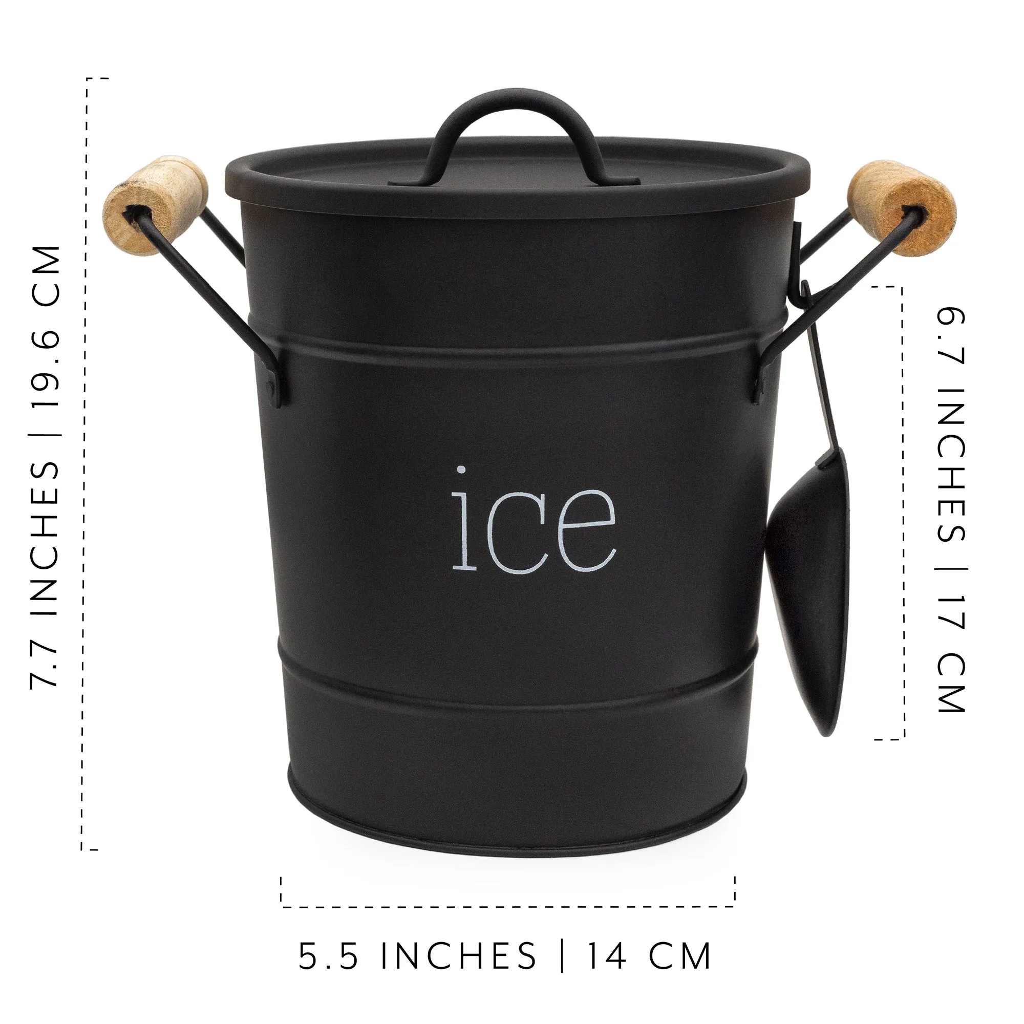 Farmhouse Enamelware Ice Bucket (Black, Case of 8)