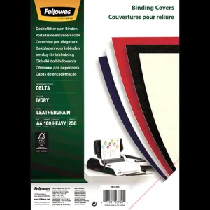 Fellowes FSC Certified Leathergrain Covers - Ivory A4