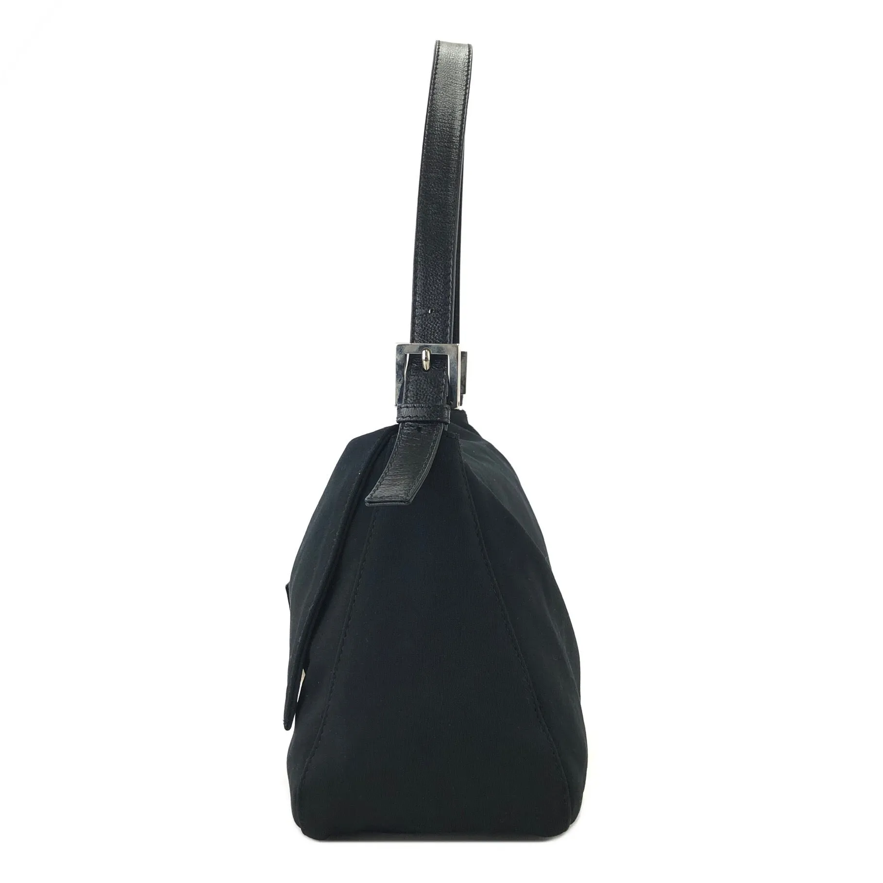 FENDI Mamma Baguette Nylon Handbag Shoulder bag Black Vintage 22vw8e