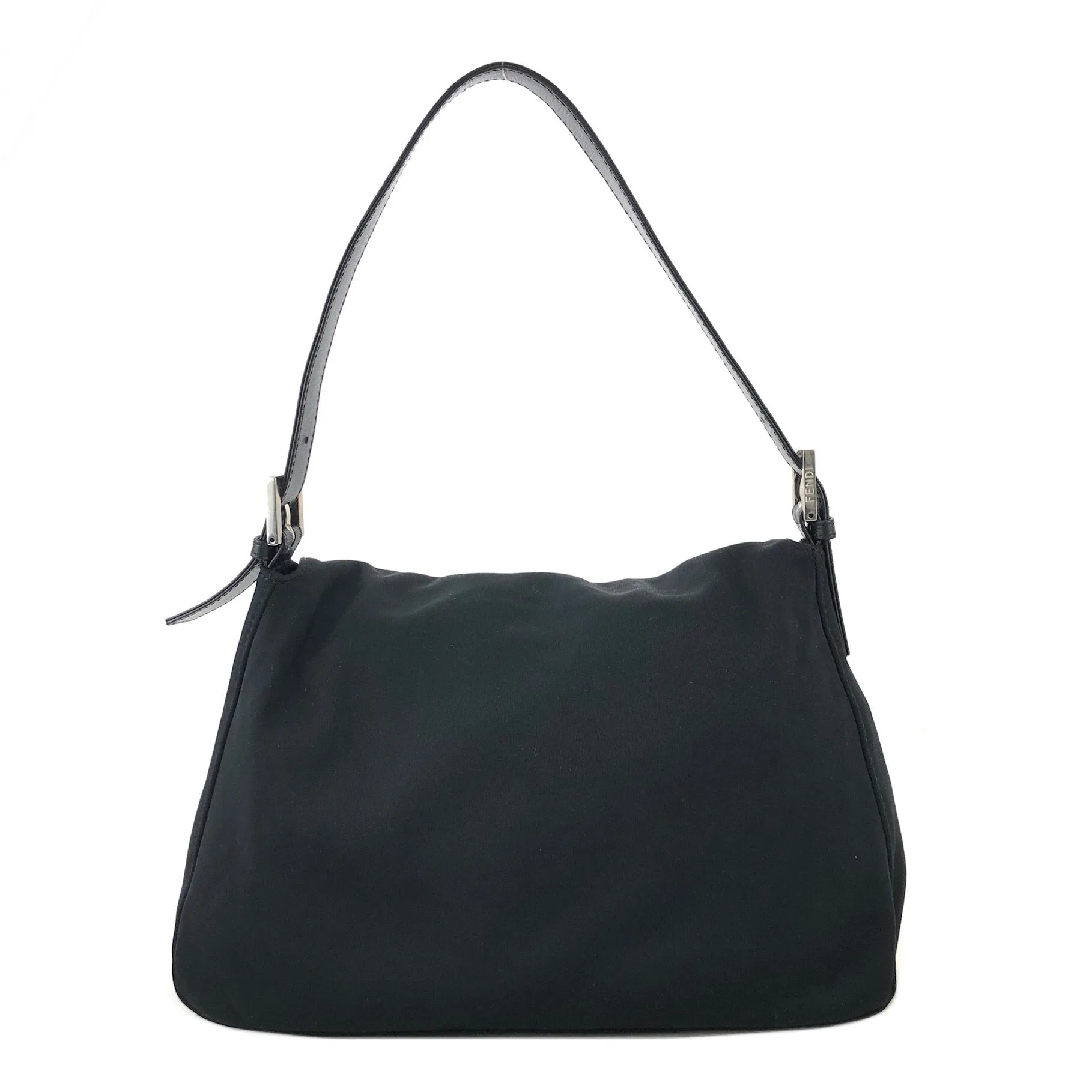 FENDI Mamma Baguette Nylon Handbag Shoulder bag Black Vintage 22vw8e