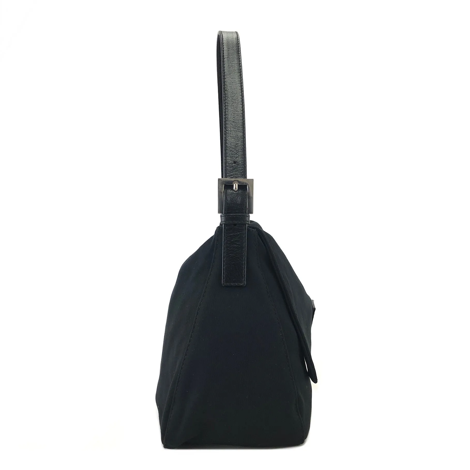 FENDI Mamma Baguette Nylon Handbag Shoulder bag Black Vintage 22vw8e