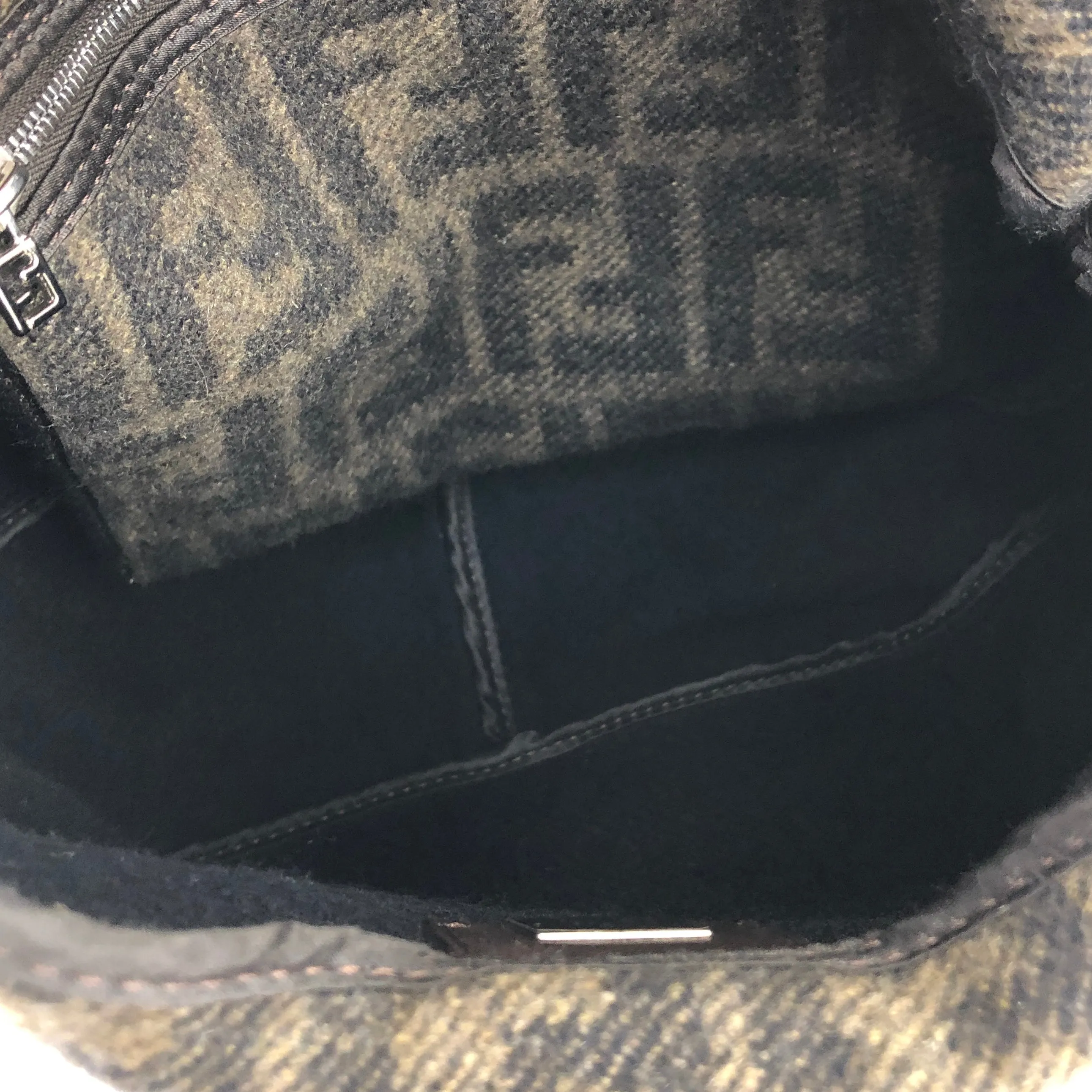 FENDI Zucca Bucket Wool Shoulder bag Handbag Brown Vintage Old h7skhg