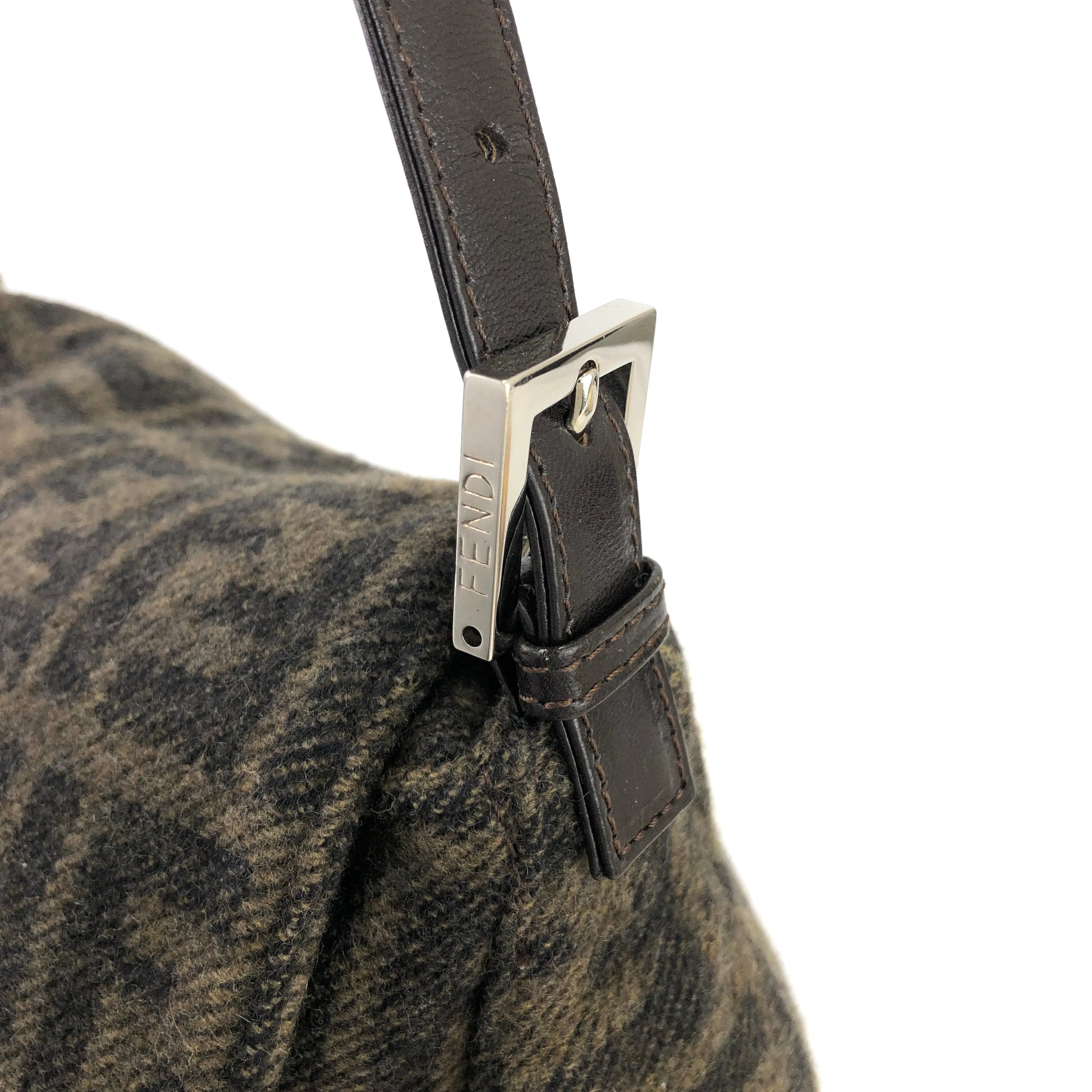 FENDI Zucca Bucket Wool Shoulder bag Handbag Brown Vintage Old h7skhg