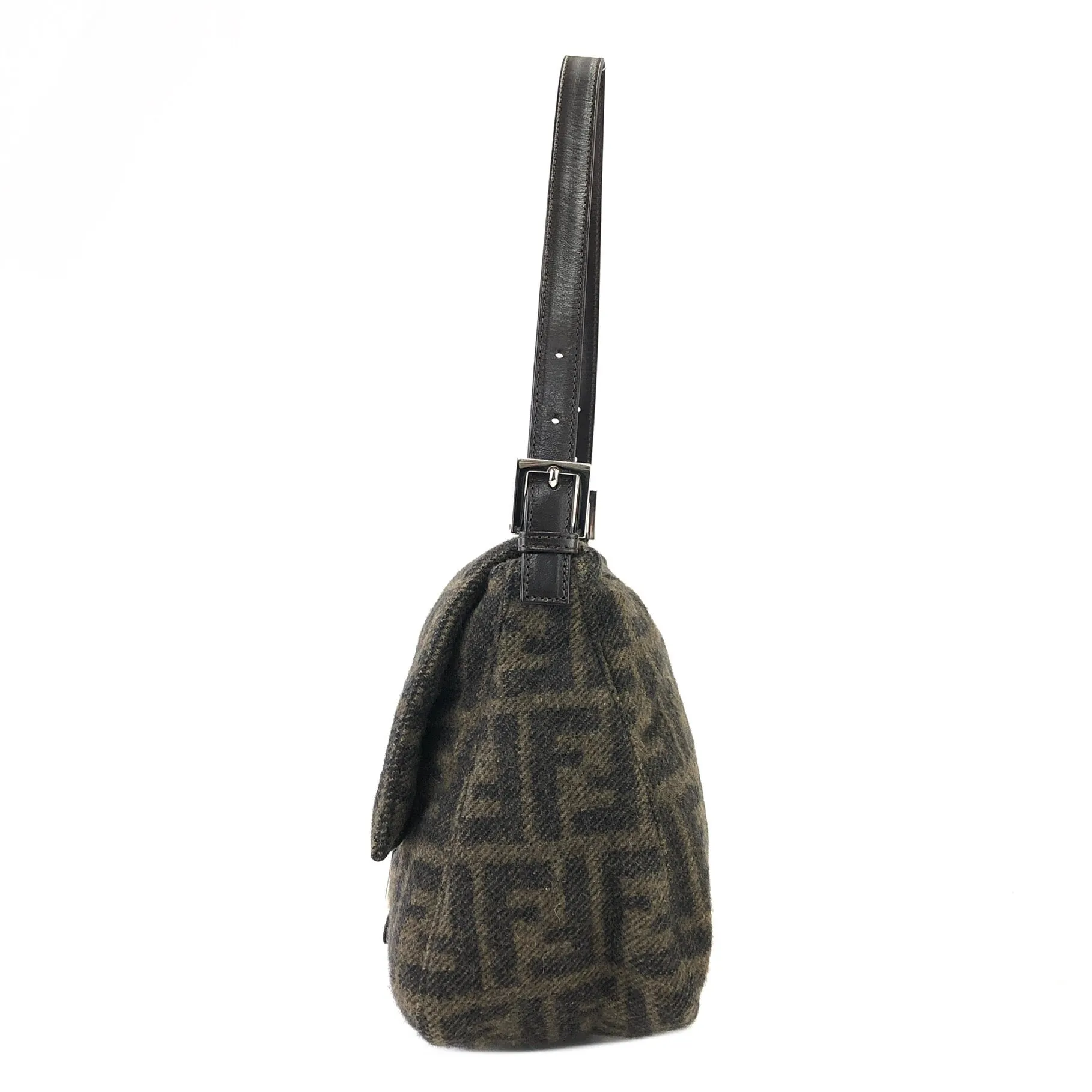 FENDI Zucca Bucket Wool Shoulder bag Handbag Brown Vintage Old h7skhg