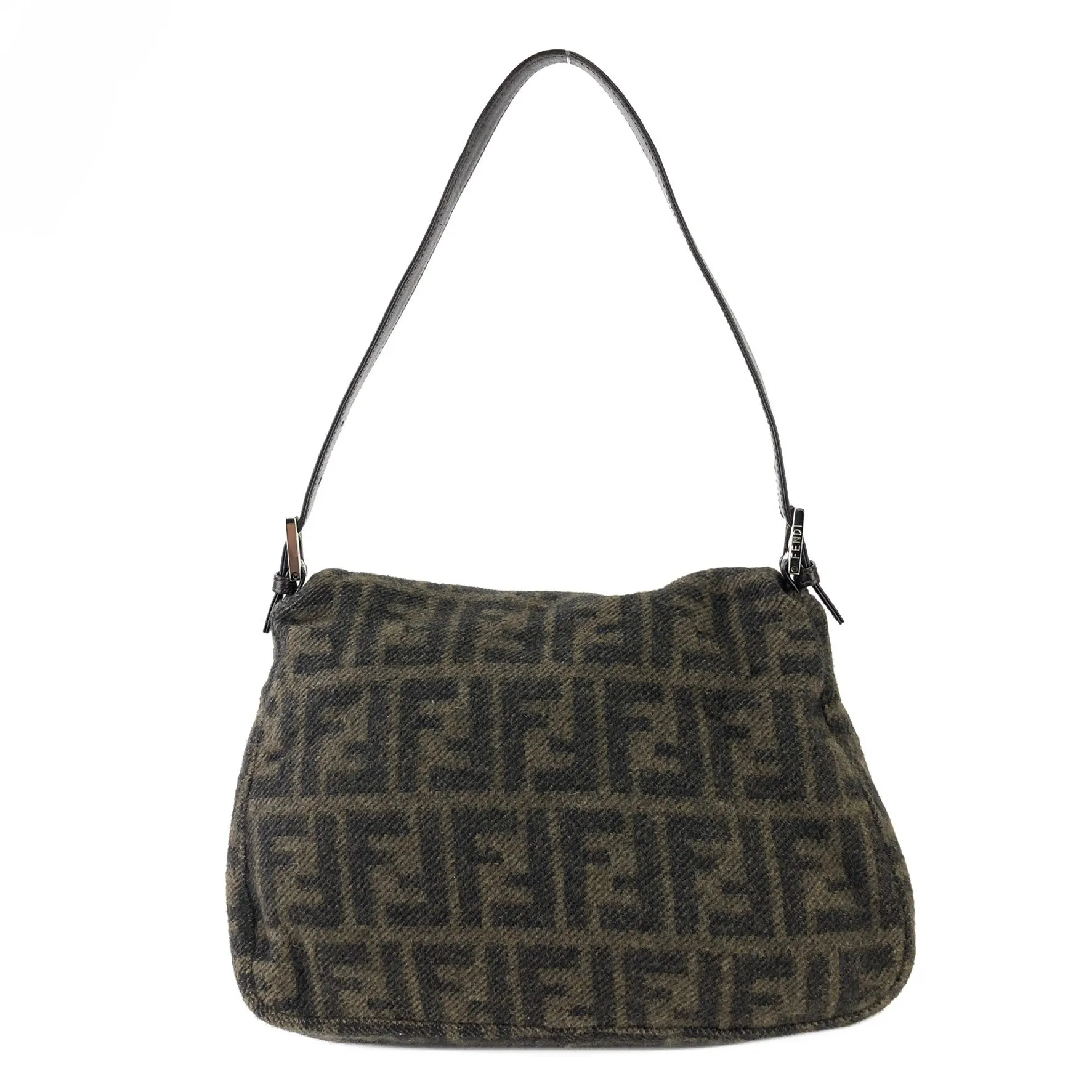 FENDI Zucca Bucket Wool Shoulder bag Handbag Brown Vintage Old h7skhg