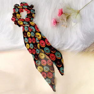 Ferosh Black Donut Scarf Scrunchie