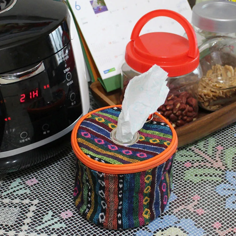 Foldable Ethnic Style Hanging Camping Toilet Paper Holder - Portable and Stylish Outdoor Storage Box for Camping and Hiking