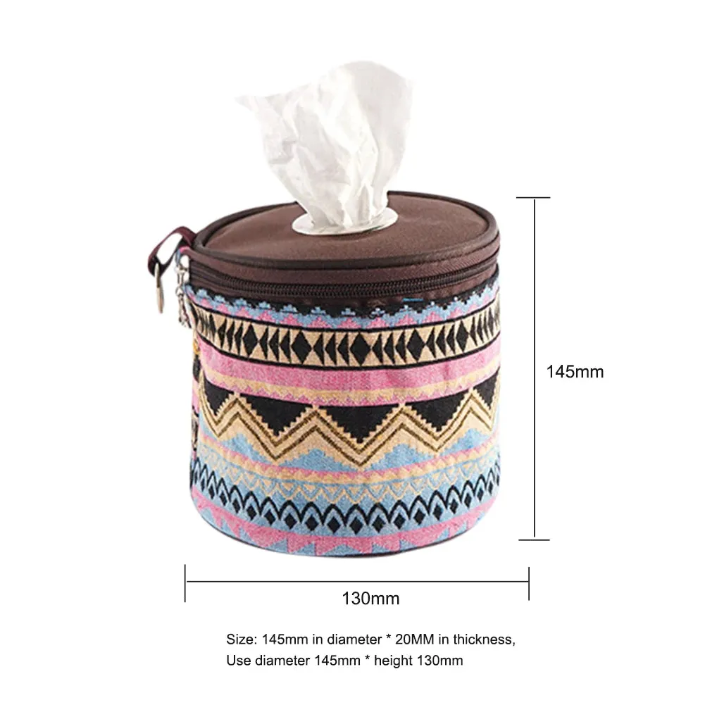 Foldable Ethnic Style Hanging Camping Toilet Paper Holder - Portable and Stylish Outdoor Storage Box for Camping and Hiking