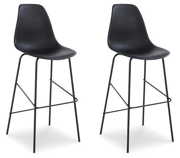 Forestead Black Bar Height Bar Stool (Set of 2)
