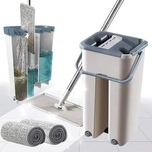 Free Hand Washing Magic Automatic Spin Mop 2 Washable Microfiber Pads