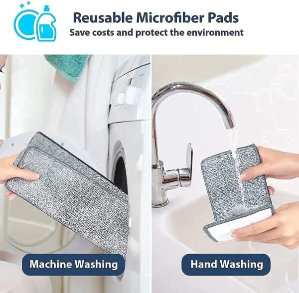 Free Hand Washing Magic Automatic Spin Mop 2 Washable Microfiber Pads