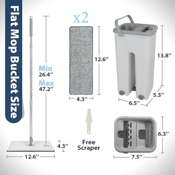Free Hand Washing Magic Automatic Spin Mop 2 Washable Microfiber Pads