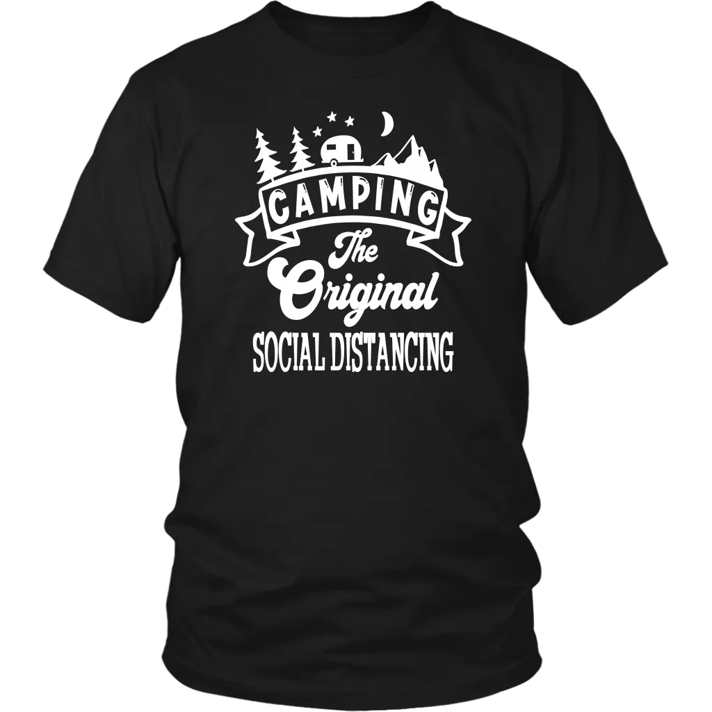 Funny "Camping The Original Social Distancing" Shirts and Hoodies