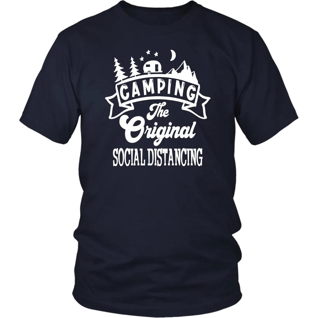 Funny "Camping The Original Social Distancing" Shirts and Hoodies