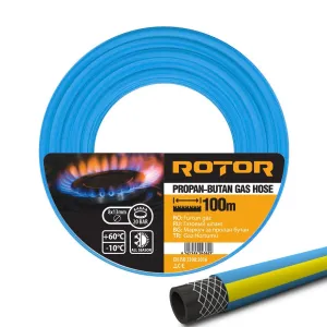 Furtun Gaz Propan-Butan PVC ROTOR 8x13 mm, 100m, Presiune 20 Bar