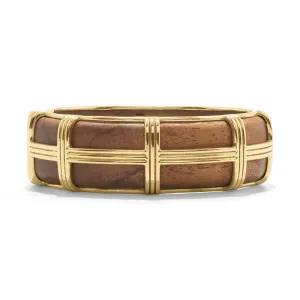 Gaia Hinged Bangle - Teak