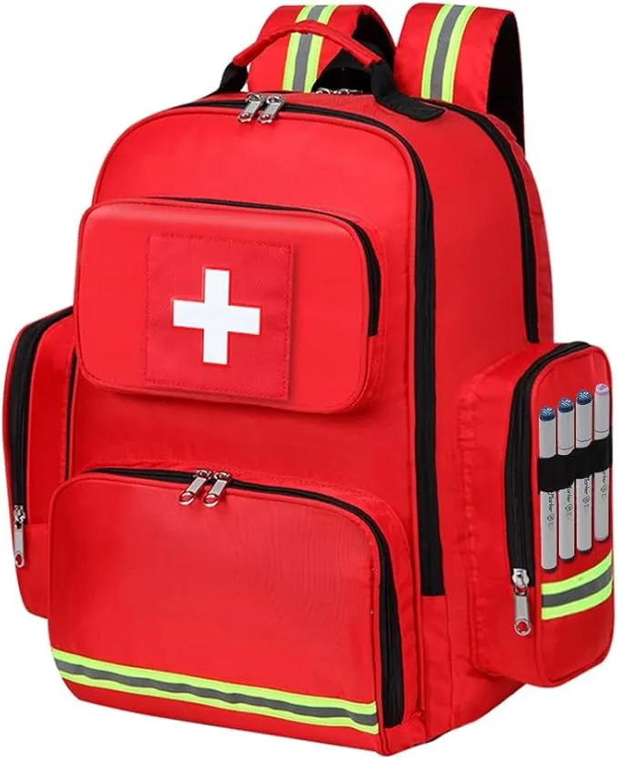 Gatycallaty First Aid Backpack Medical Emt First Responder Bag Empty Ems Emergency Home Health Hiking Trauma Travel Camping (red, Large)