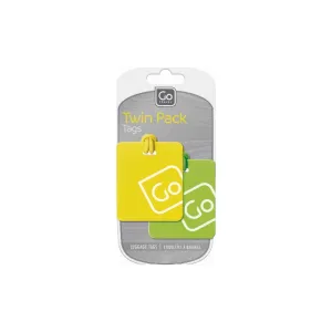 Go Travel Luggage Tags Twin Pack Yellow/Green