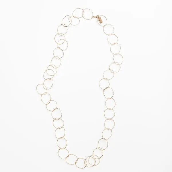Gold Shimmer Organic Circle Necklace