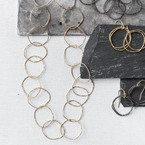 Gold Shimmer Organic Circle Necklace