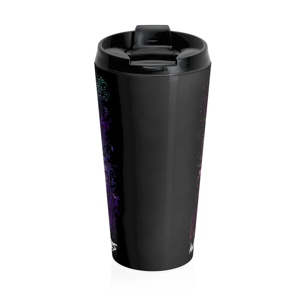 Green & Purple/ Punks Not Dead / Stainless Steel Travel Mug
