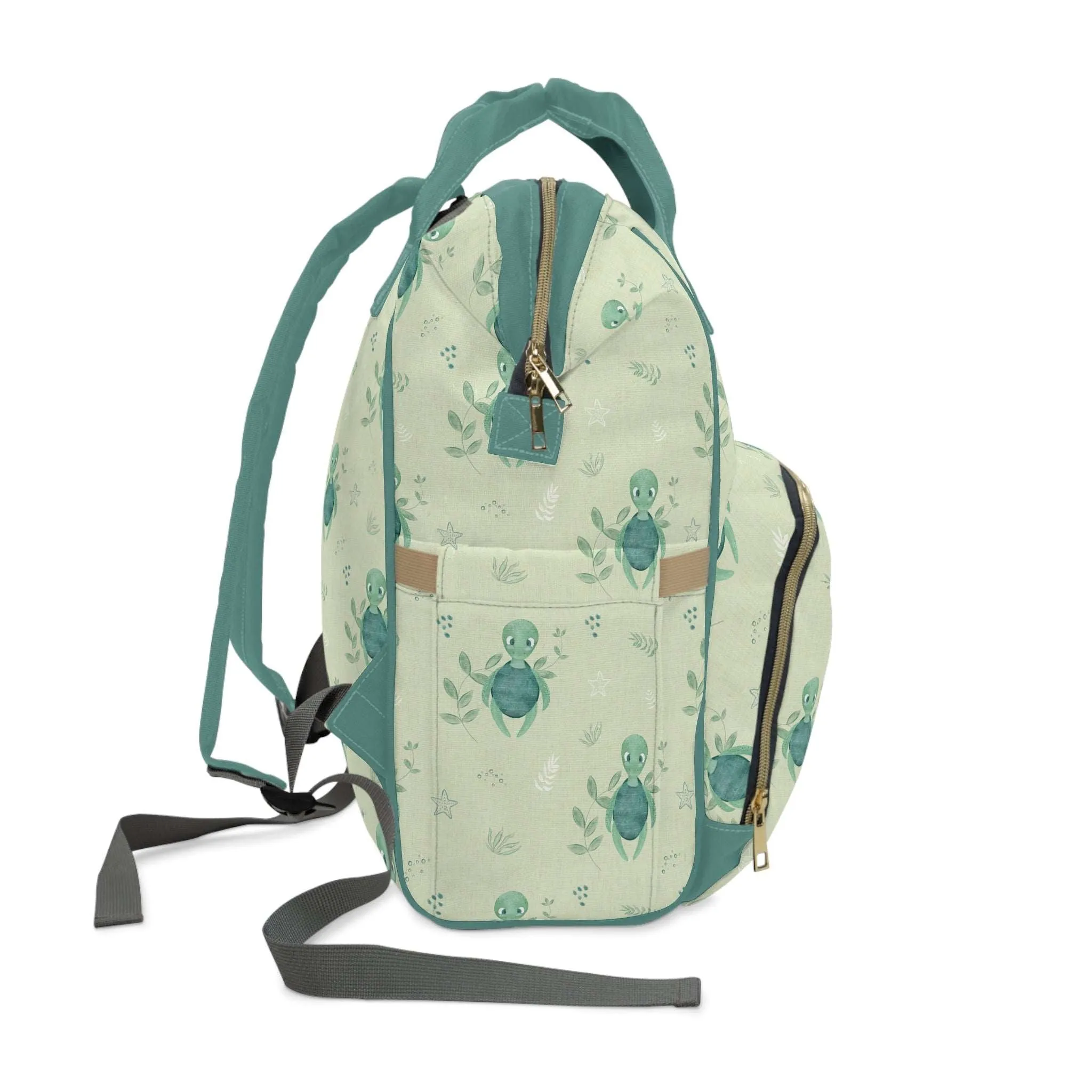 Green Baby Changing Backpack Bag - Turtle Recall